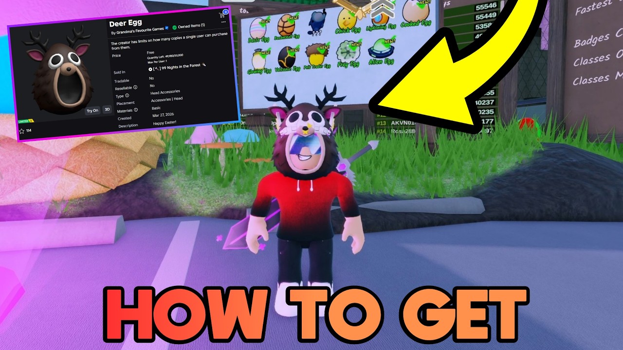 How to Get ALL EASTER EGGS + FREE LIMITED DEER EGG UGC in 99 Night in the Forest - Roblox