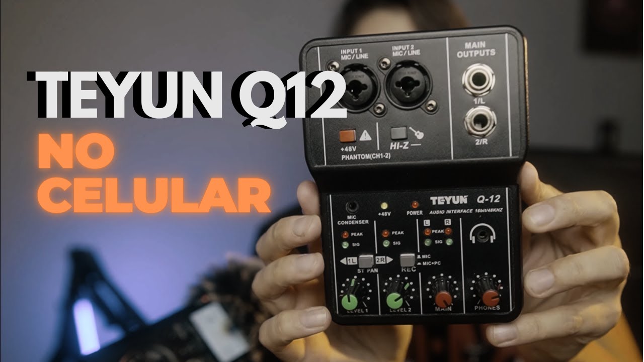 Teyun Q12 Podcast com o Celular usando a interface mais barata