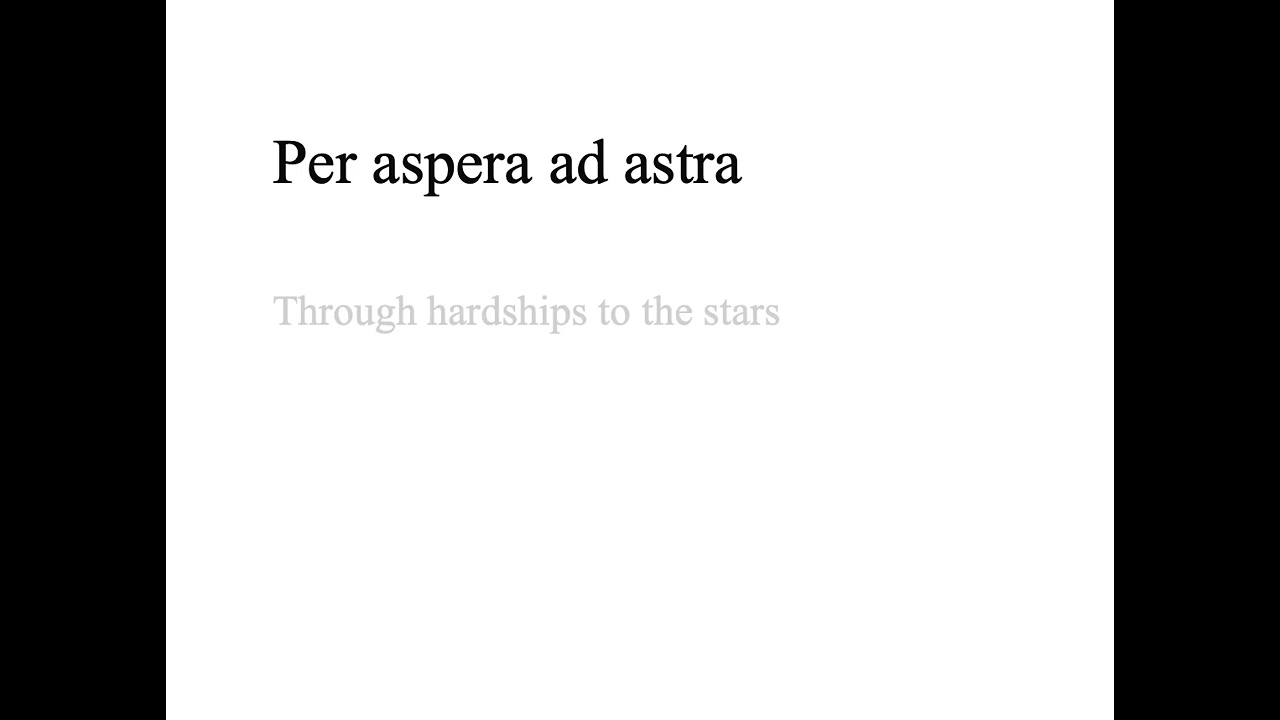 Per aspera ad astra