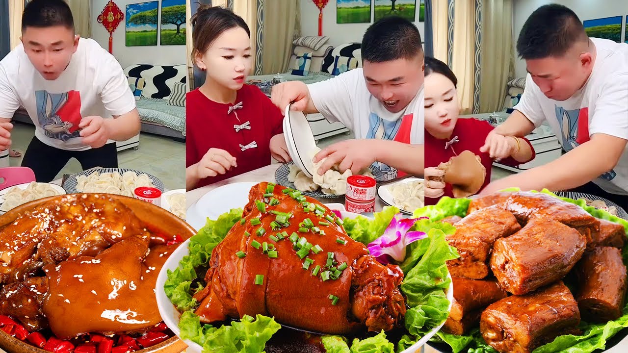 老公抢饭吃到撑，还嘲笑我没饭吃，大肘子登场让他流口水！