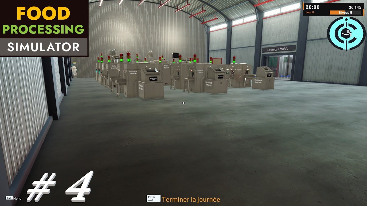 food processing simulator #4: Installation ligne sauce tomate, et on lance toutes les productions.