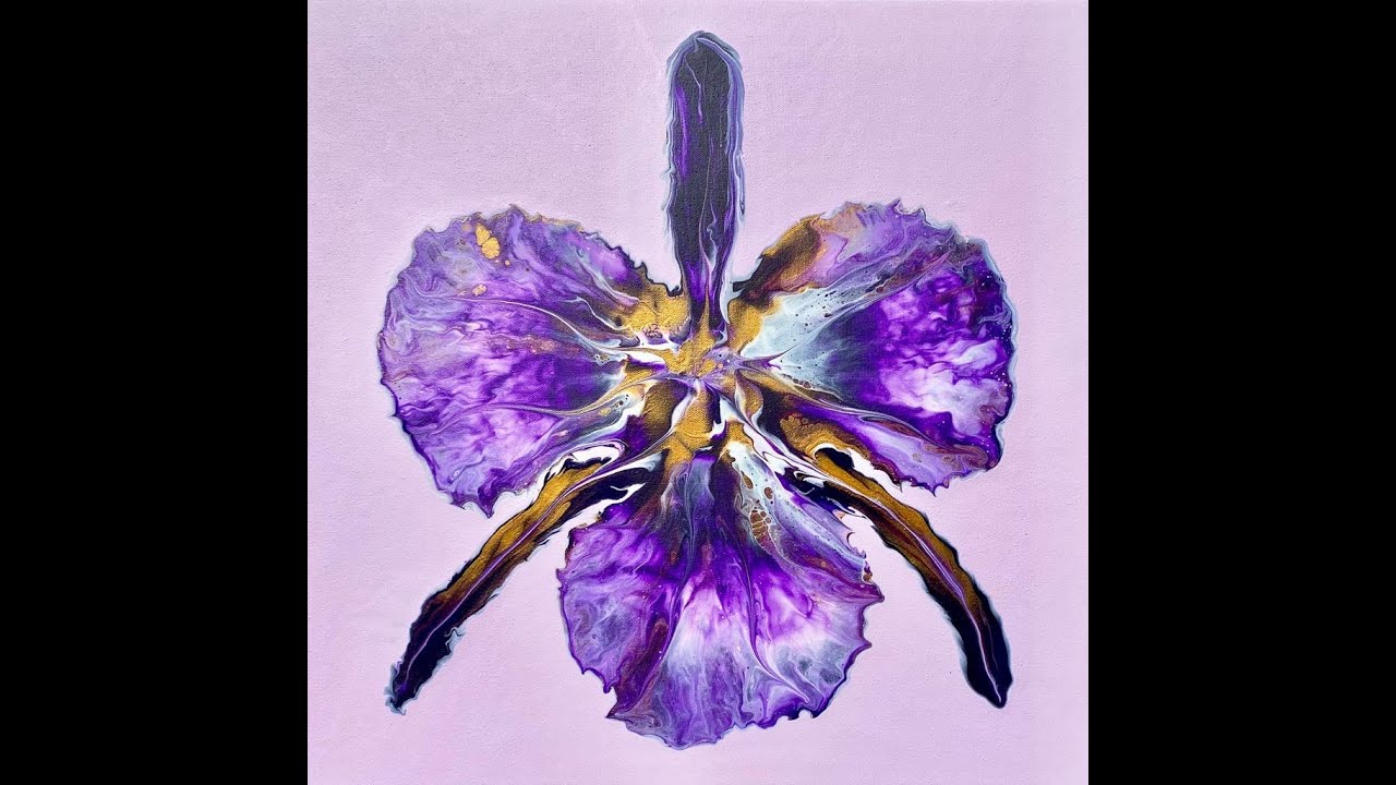 Amazing details in this Purple Orchid Dutch Pour!  Acrylic Pouring / Fluid Art Tutorial 005