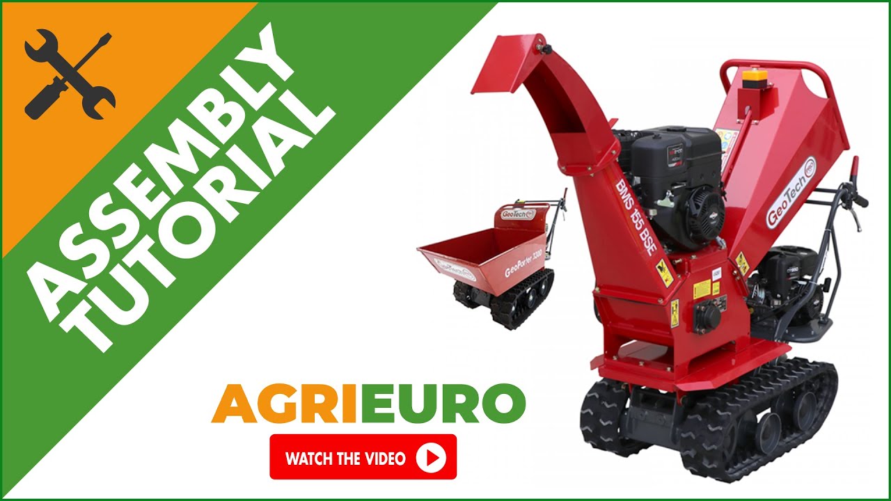 GeoTech-Pro BMS155 BS Self-propelled Tracked Garden Shredder on Power Barrow - Assembly tutorial