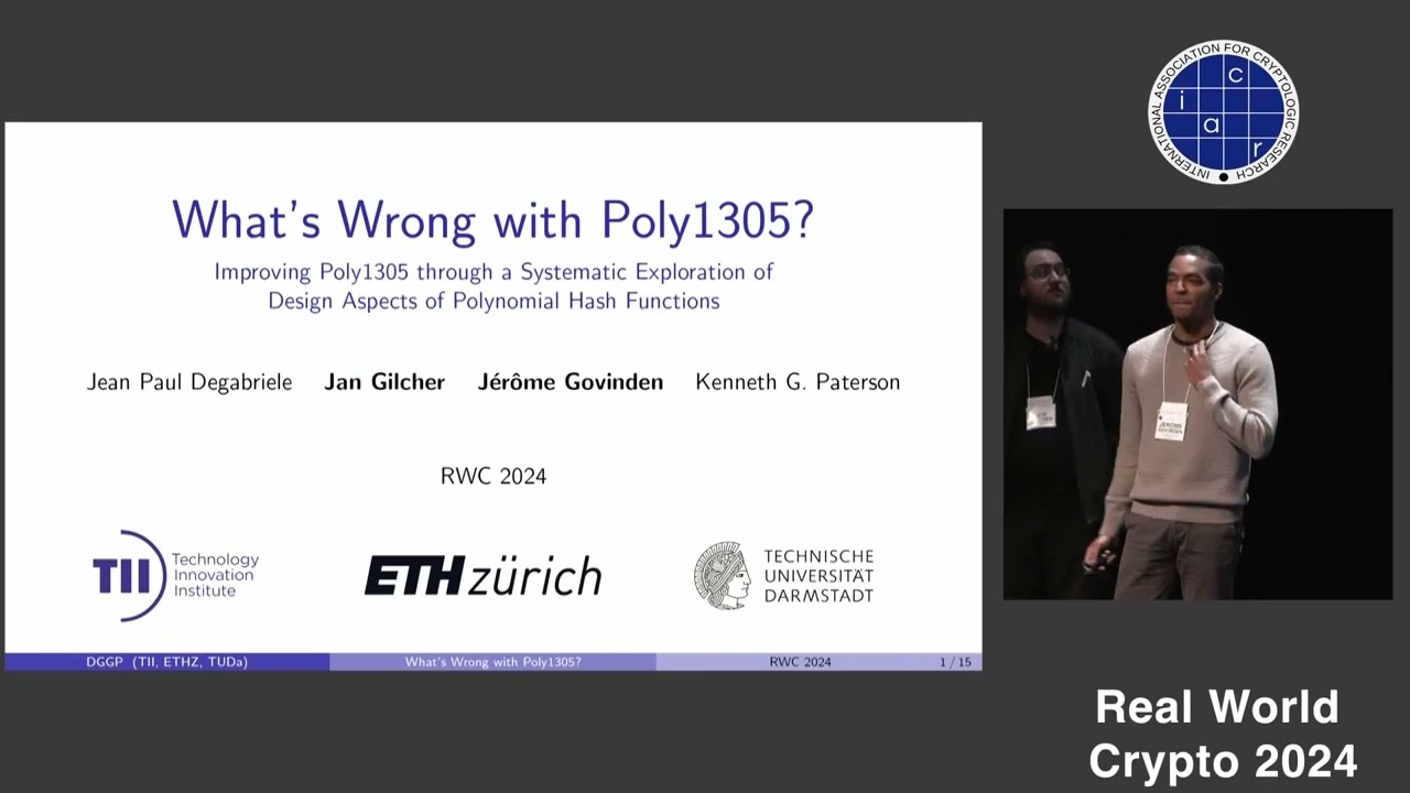 What's wrong with Poly1305? - Improving Poly1305 through a Systematic Exploration of... (RWC 2024)