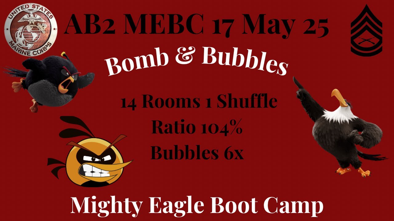 Angry Birds 2 AB2 Mighty Eagle Boot Camp MEBC with Both Extras-17 May 25 Bubs 6x #ab2