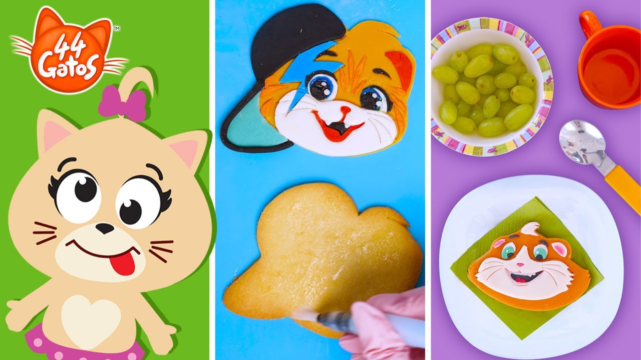 44 Gatos | Biscoitos em formato de gatinho! Tutorial de decoração super fofo