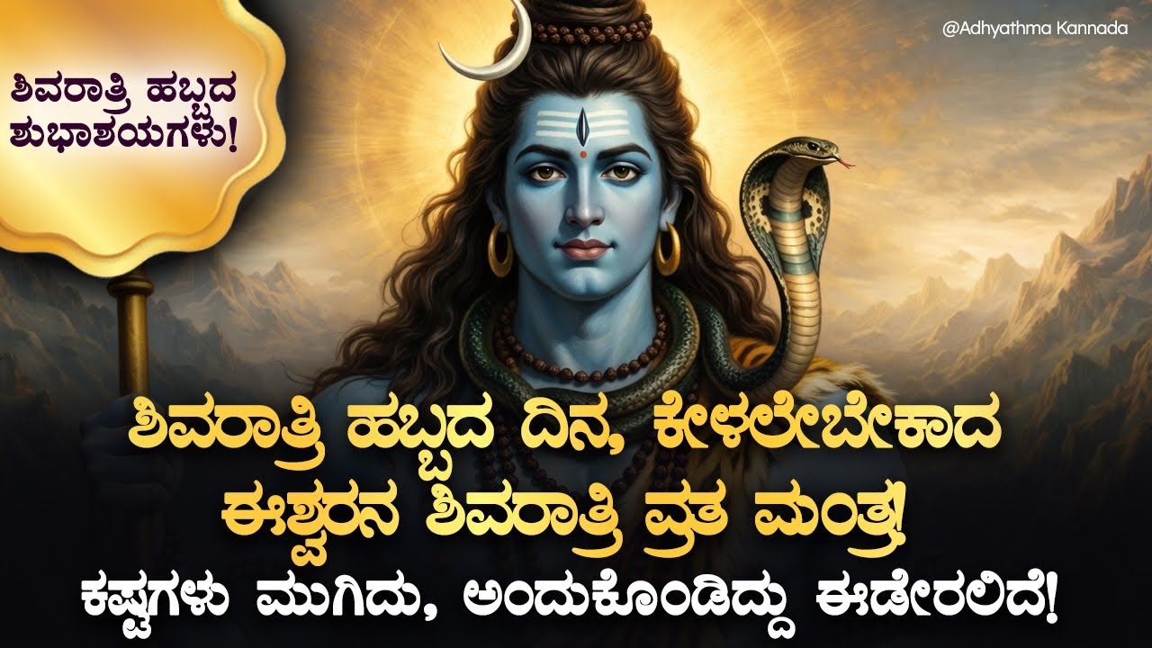 🔱🙏 ಶಿವರಾತ್ರಿ ಹಬ್ಬದ ದಿನ, ಕೇಳಲೇಬೇಕಾದ ಈಶ್ವರನ ಶಿವರಾತ್ರಿ ವ್ರತ ಮಂತ್ರ ShivaRatri 2026 Kannada Bhakti Mantra
