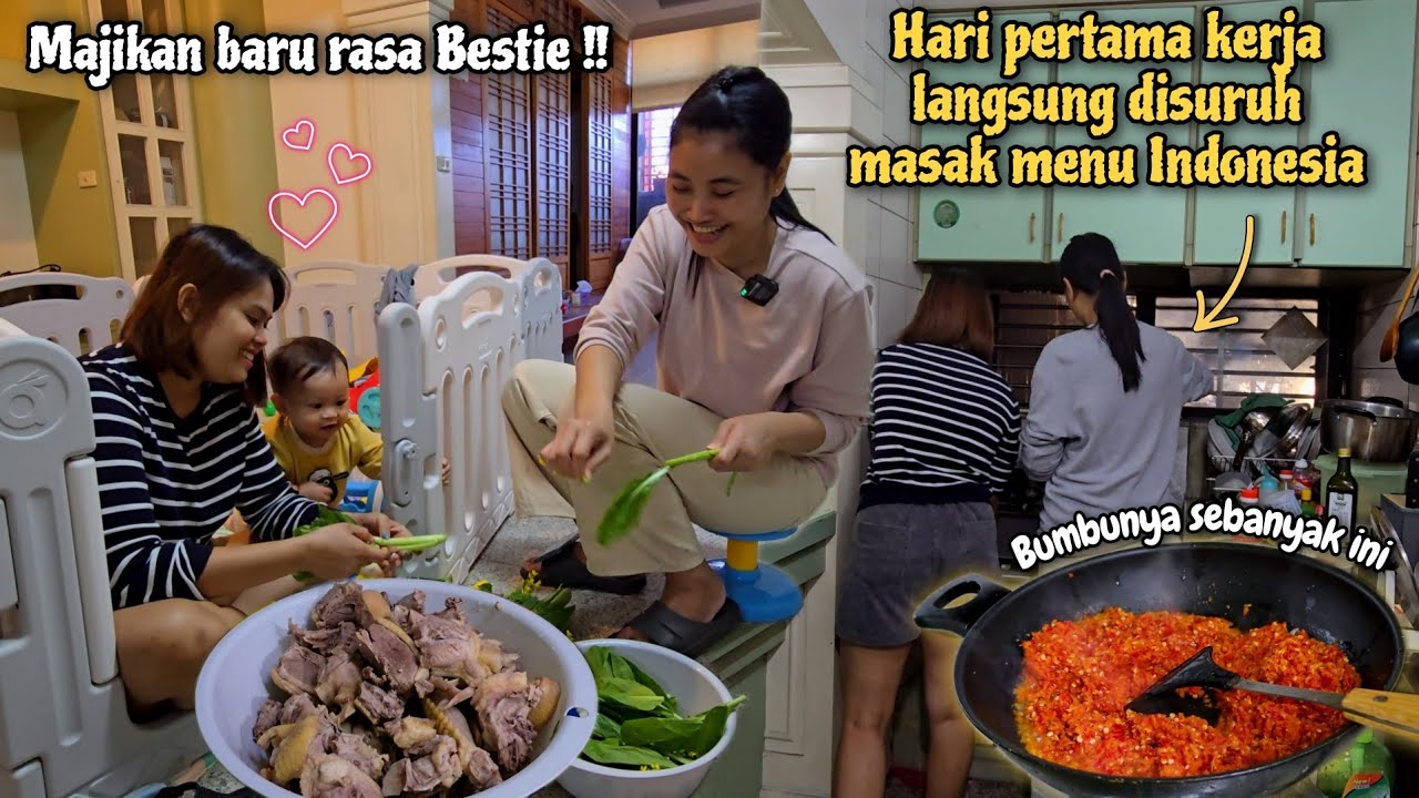 HARI PERTAMA KERJA DI MAJIKAN BARU⁉️ LANGSUNG DIAJAK MASAK BESAR MENU INDONESIA