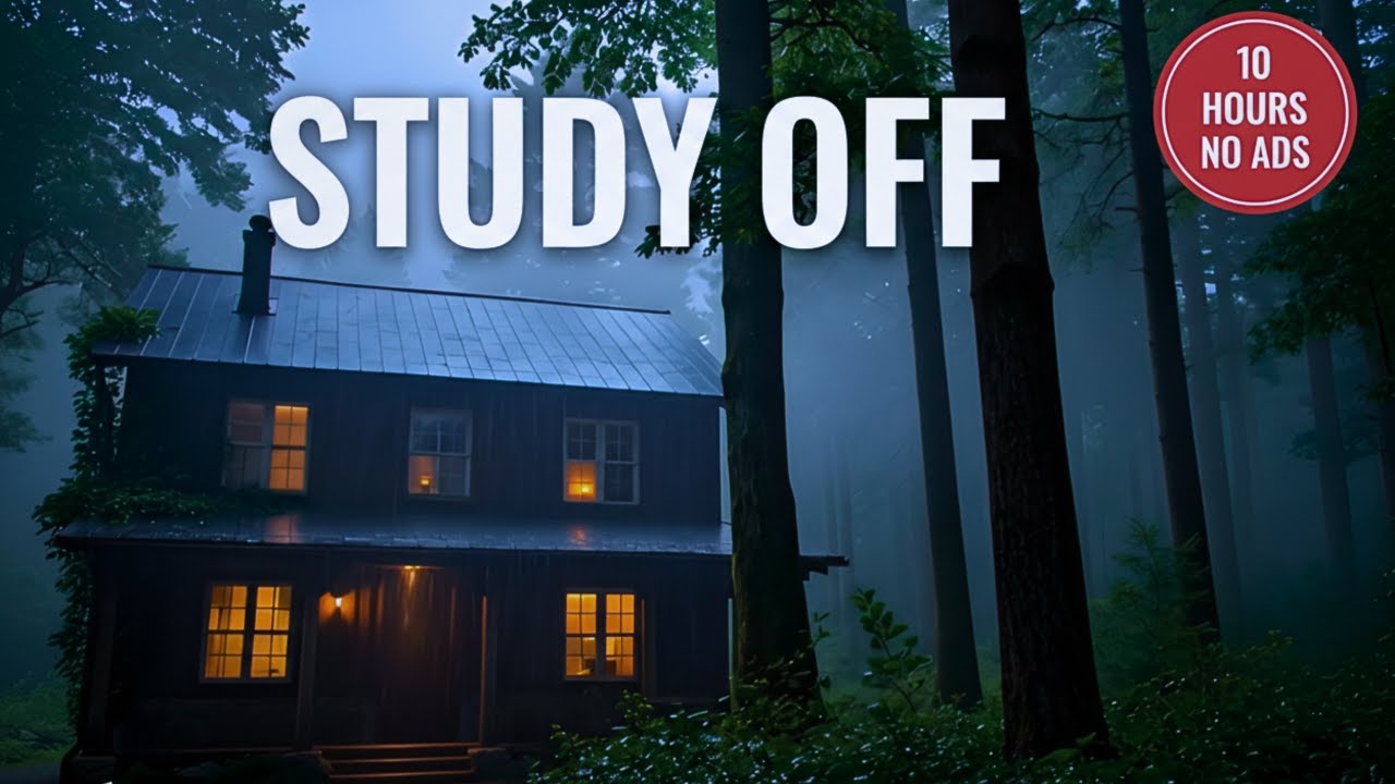 Study Off | Rain Sound for Relaxing in Cozy Forest Cabin | 10 Hours No Ads 🌧️🌲
