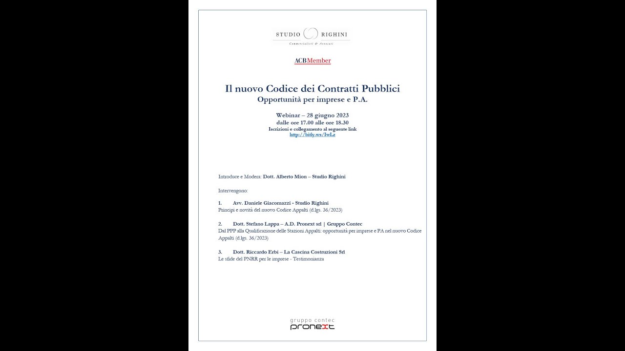 Il nuovo Codice dei Contratti Pubblici   Opportunità per imprese e P A