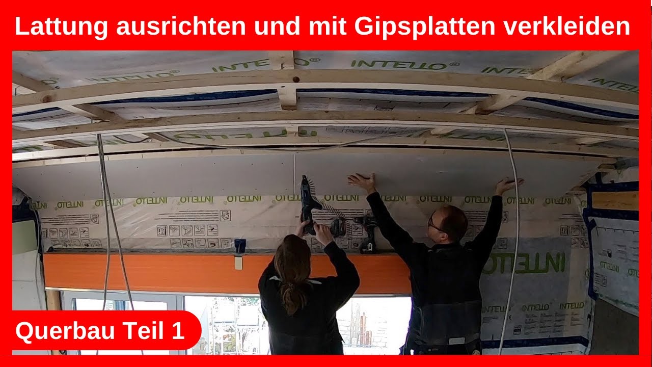 Lattung mit Justierschrauben und dem Laser ausrichten und mit Rigips verkleiden / Trockenbau DIY