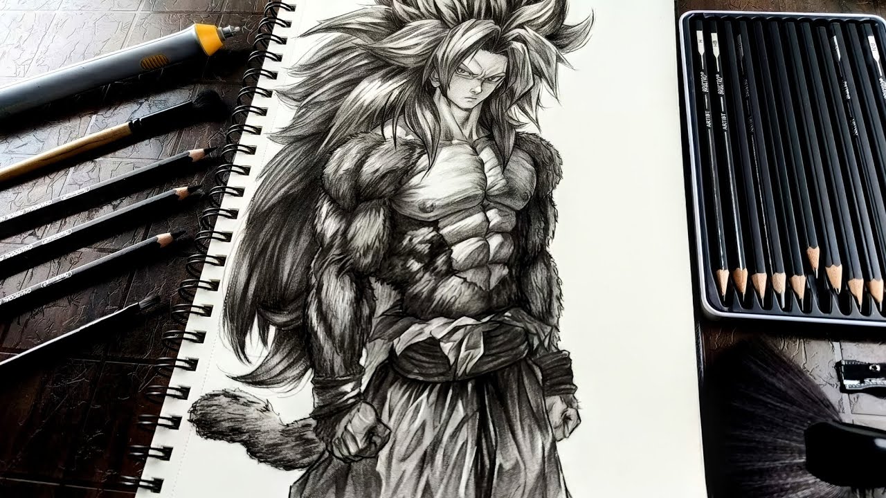 Goku Ssj4 Drawing Step By Step Tutorial / Goku Drawing Tutorial Half Body