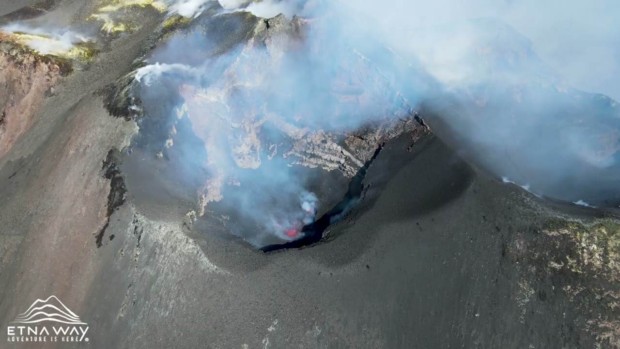 Etna Eruption from Drone