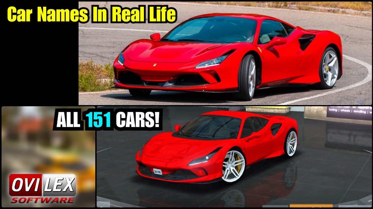 Driving School Sim - Car Names In Real Life (From Game Launch)[ALL 151 Cars| New & Existing Cars]