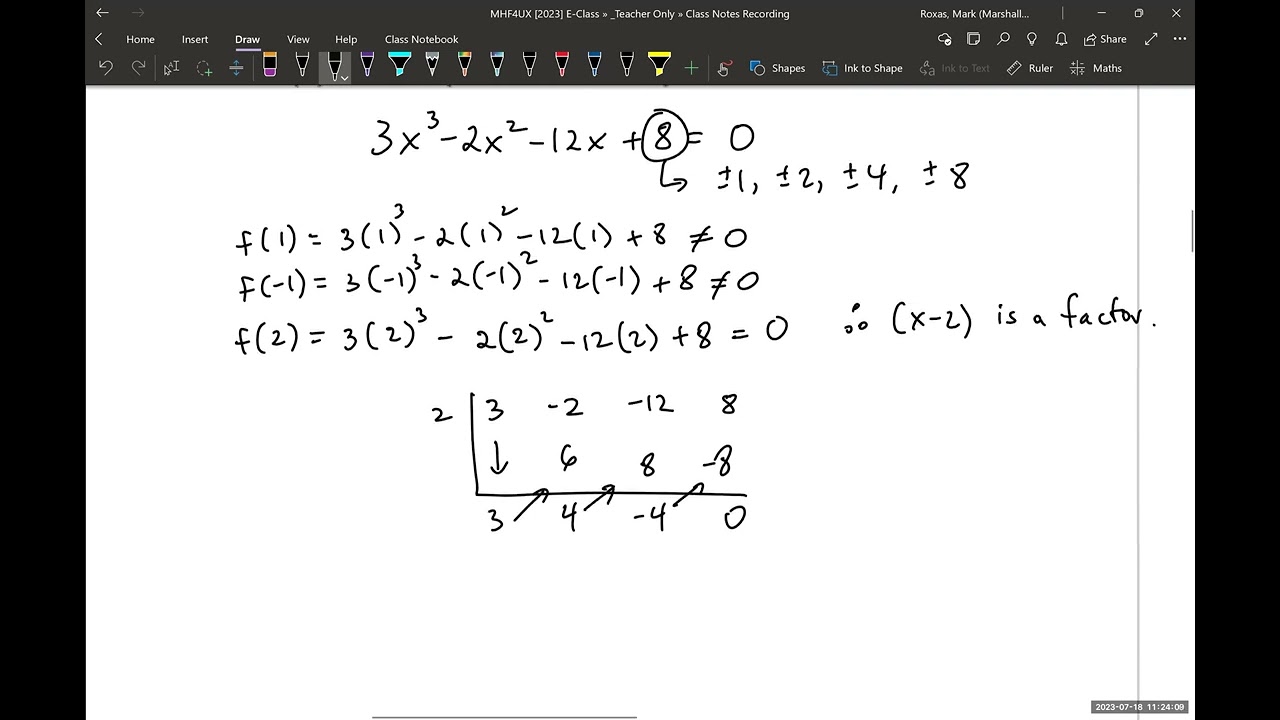 2.3 Solving Polynomial Equations MHF4U (MHR)