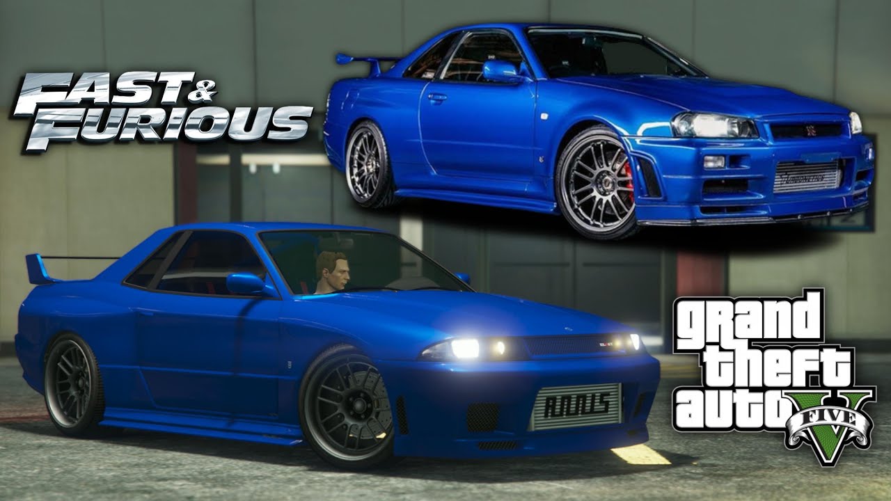 GTA 5: Brian's 'Fast and Furious' Nissan Skyline R34 GT-R - Annis Elegy Retro Custom REPLICA BUILD!