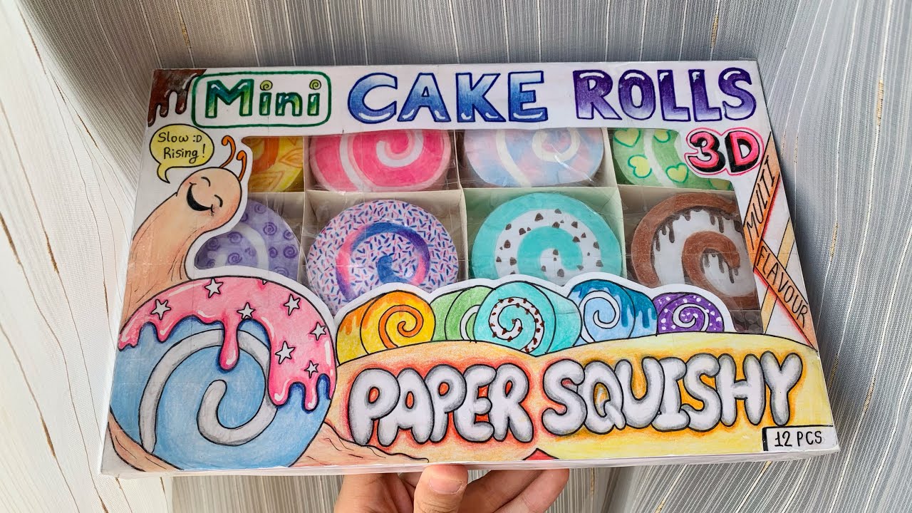 How I made the PACKAGE BOX for my cake roll paper squishies (tutorial)