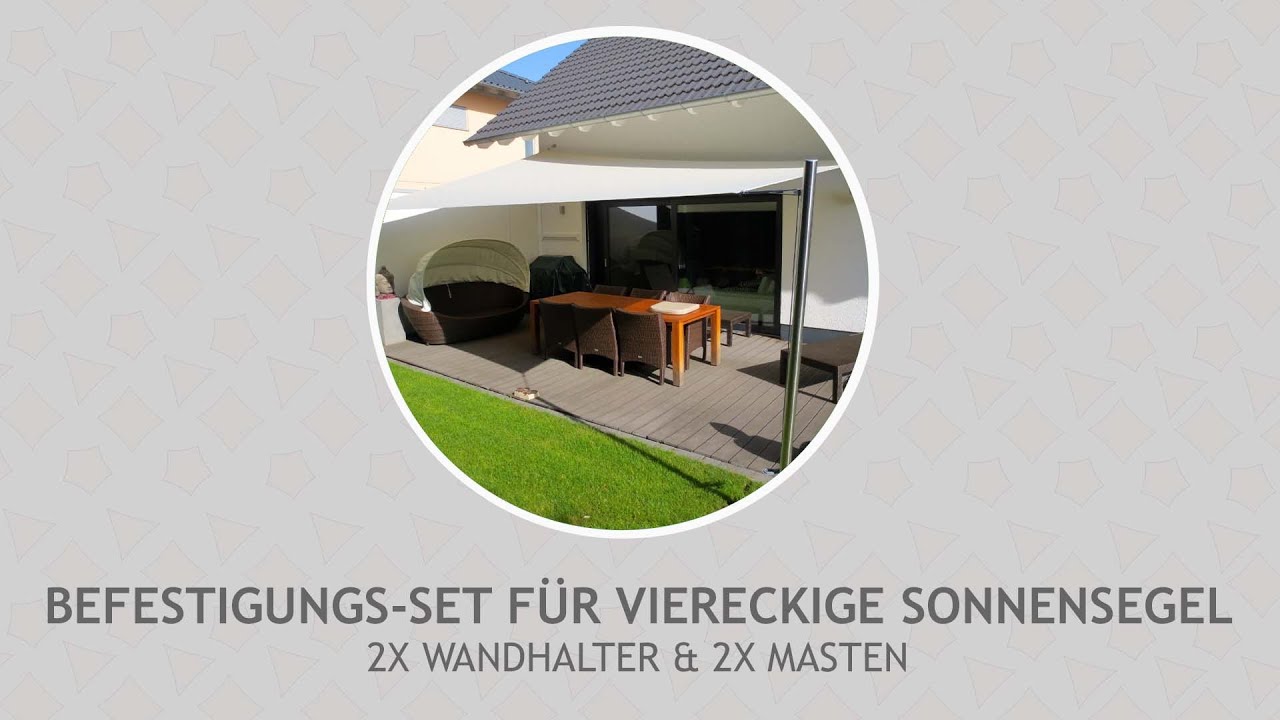 Befestigungsset f&uuml;r viereckige Sonnensegel: 2 Wandhalter & 2 Masten | Amazon ☀️ Pina