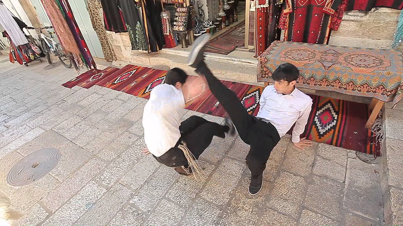 Jewish Capoeria by the Brazilian Chayat Brothers in the Old City of Jerusalem, Israel