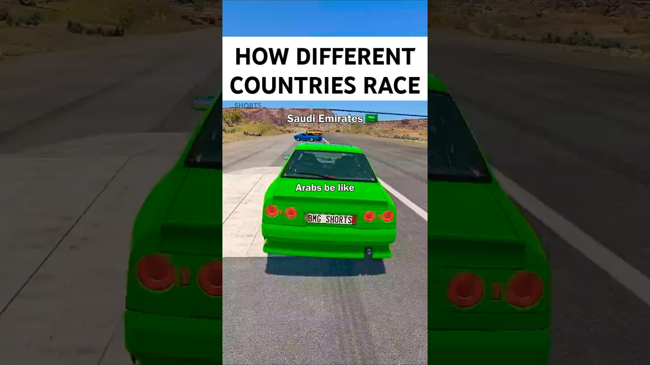 How countries race cars 😂 #shorts