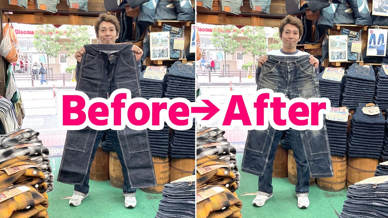 【お客様からの要望でデニムワークパンツの経年変化を紹介！！】直接見るともっとだよ！