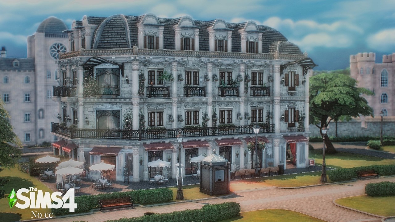 Parisian Apartment Café & Boutique | The Sims 4 ASMR Speed Build | (Ground Floor Only | No Music)