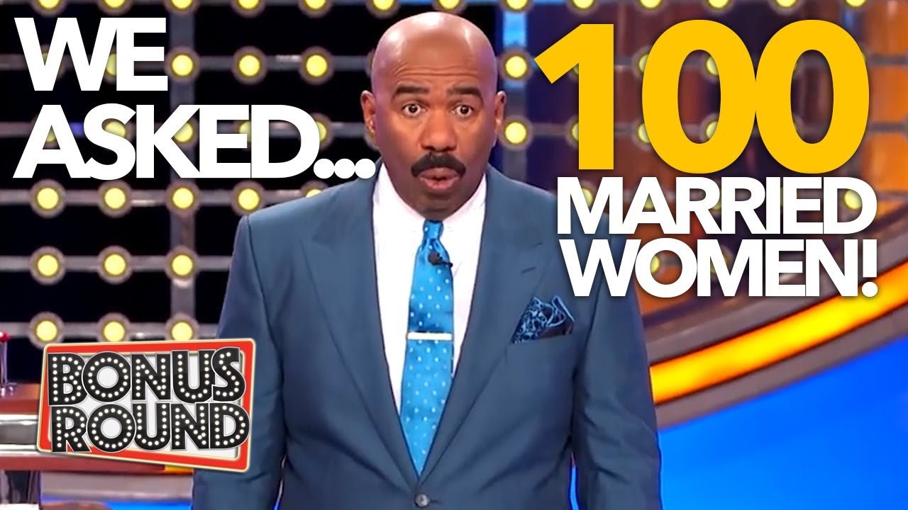 WE ASKED 100 MARRIED WOMEN! 1HR FUNNY ANSWERS & MORE With Steve Harvey On Family Feud USA