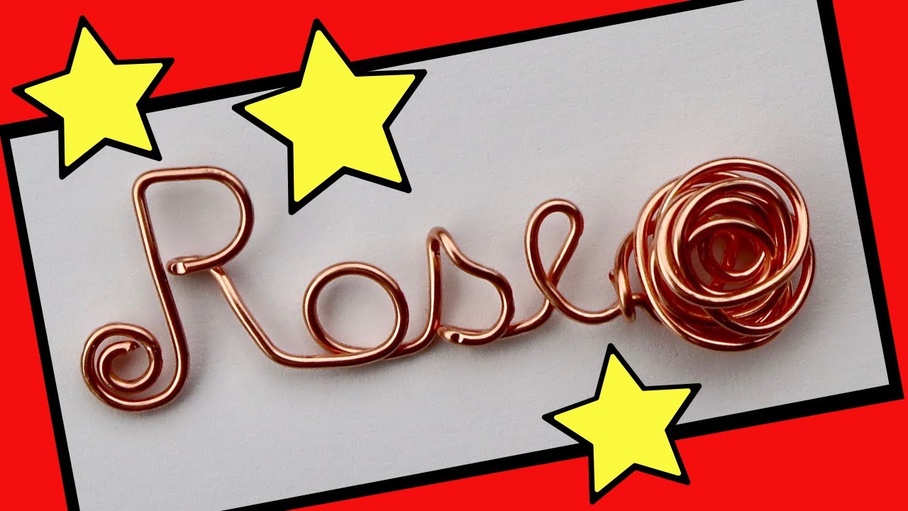 Wire Name Necklace Tutorial: Rose Pendant with a Rose