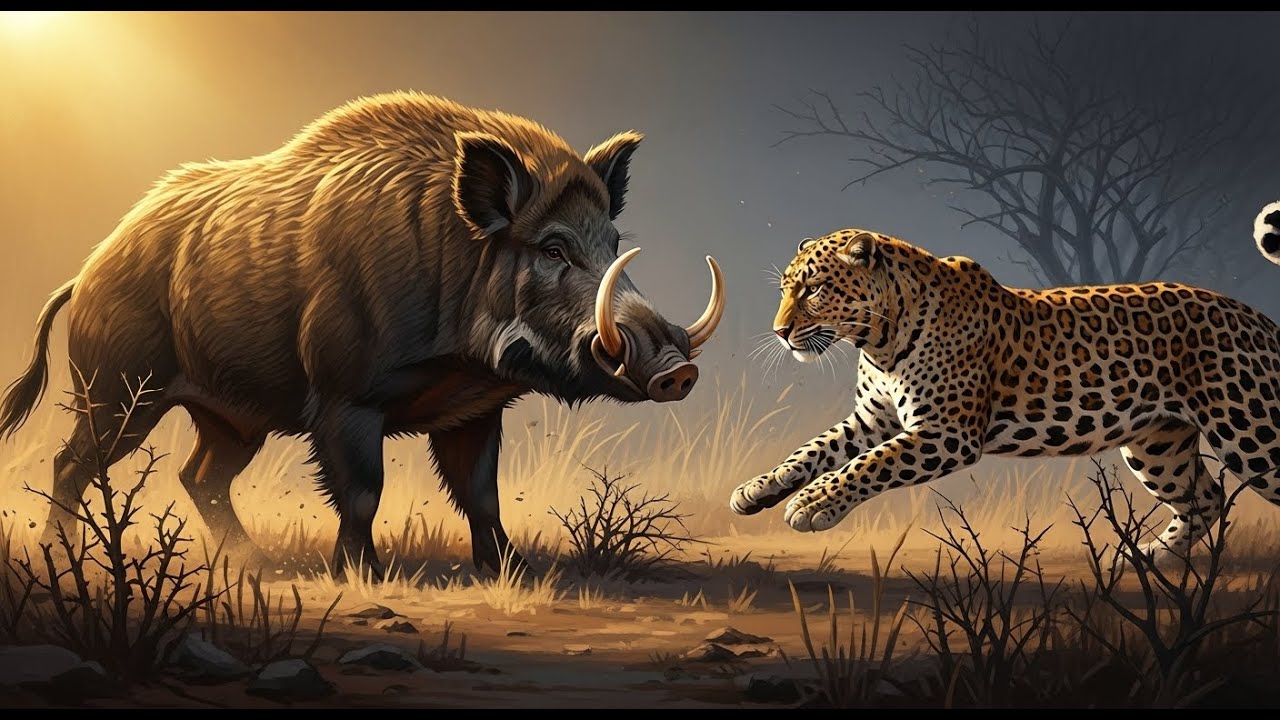 Giant Boar vs Leopard &ndash; Brutal Fight Between Predator and Prey!