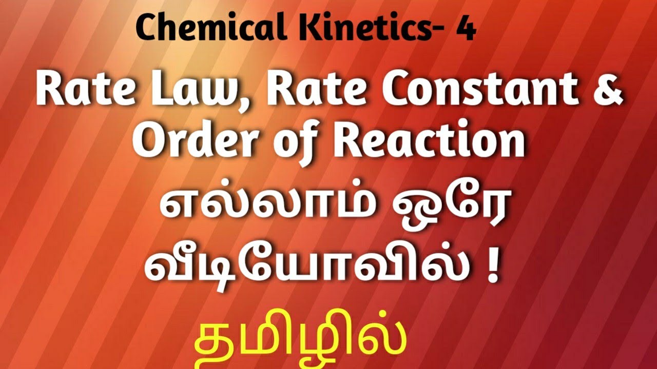 Rate law - Rate Constant - Order of Reaction Class 12 CBSE and Stateboard