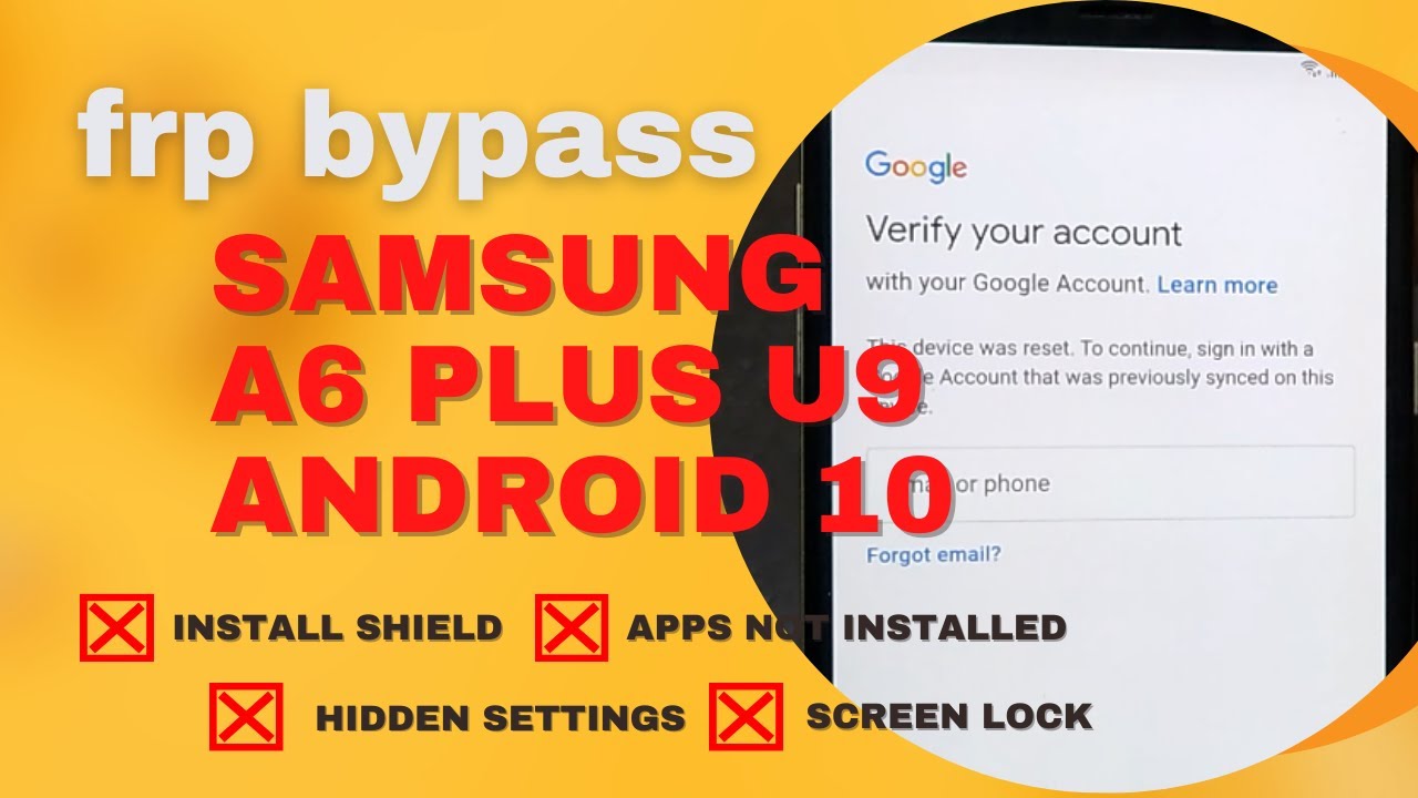 😇😇 auto adb enable 😇😇 how to remove frp bypass samsung a6 plus a605g-a605f u9 android 10 ‼️
