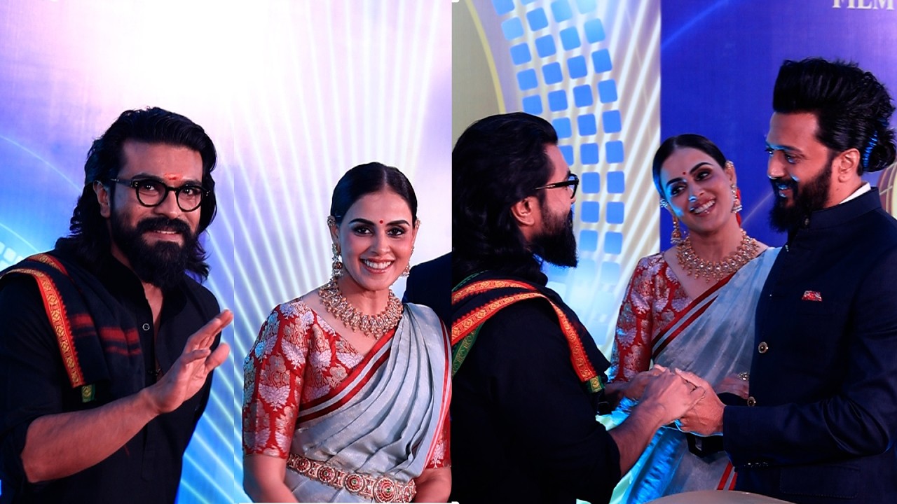 Ram Charan,Genelia & Riteish Deshmukh Exclusive Visuals @ Telangana Gaddar Film Awards