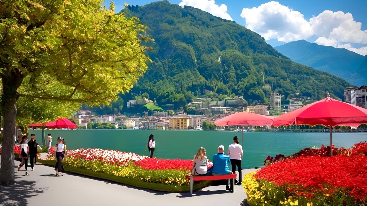 Лугано, Швейцария🇨🇭Прогулка по самому очаровательному швейцарскому городу - озеру Лугано