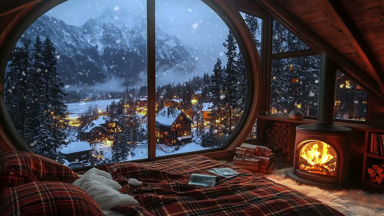 Serene Snowstorm Evenings: Warm Fireplace Ambience for Deep Rest and Calm Sleep ❄️🔥
