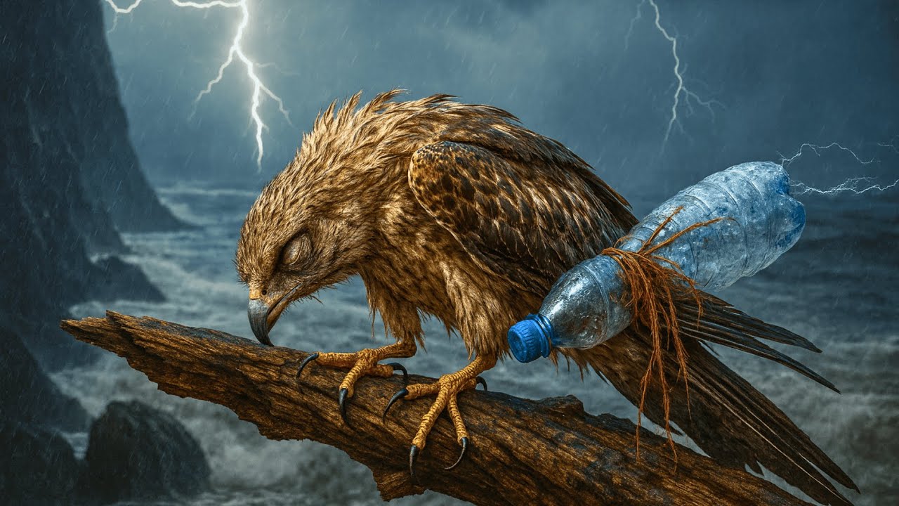 Heartbreaking Rescue Moment as Rangers Save a Falcon Tangled in Ocean Trash