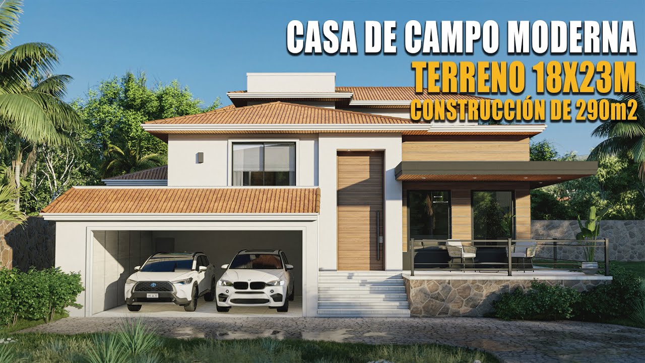 CASA DE CAMPO MODERNA 🔴🏠 DE 290M2 TERRENO 18X23 METROS