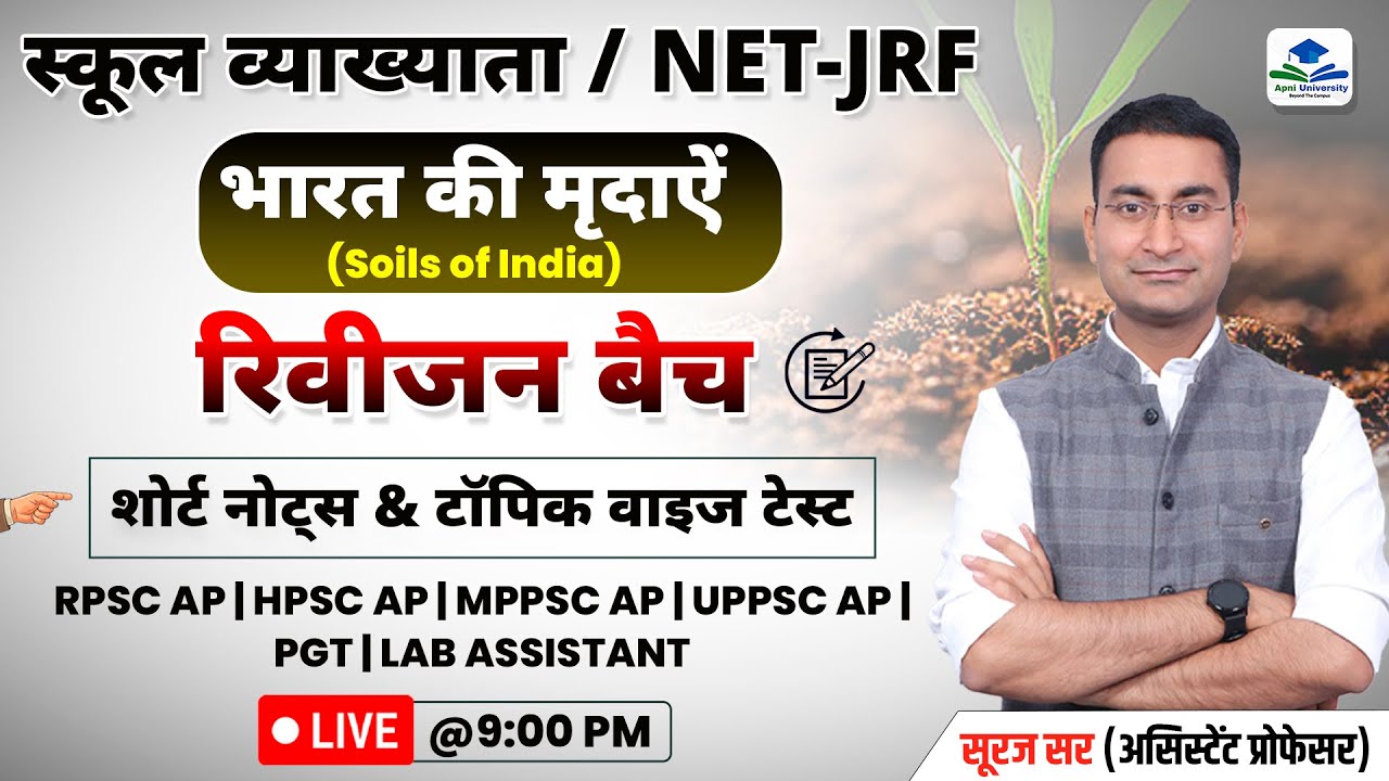 Soils of India | Indian Geography Most Important Topic | School Lecturer Geography | NET JRF