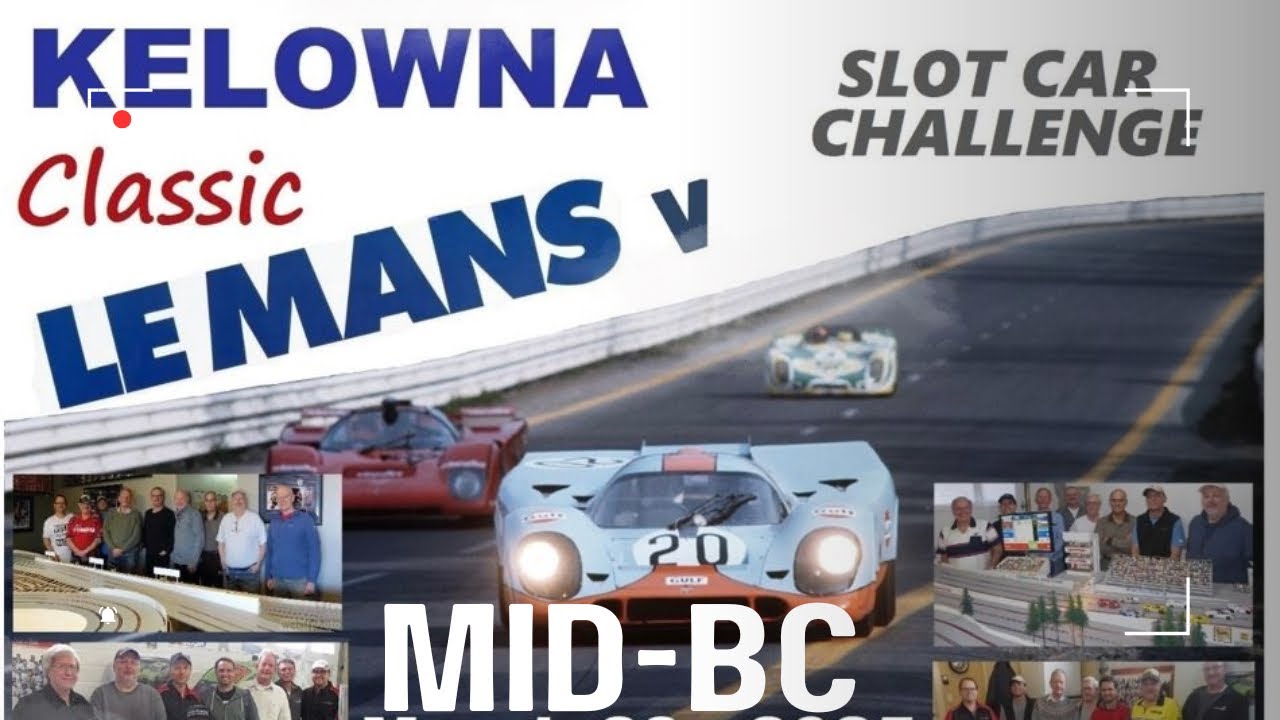 Le Mans Fly Classics Slot.it NSR slot car racing in a mock Le Mans held at MID-BC in Kelowna BC.