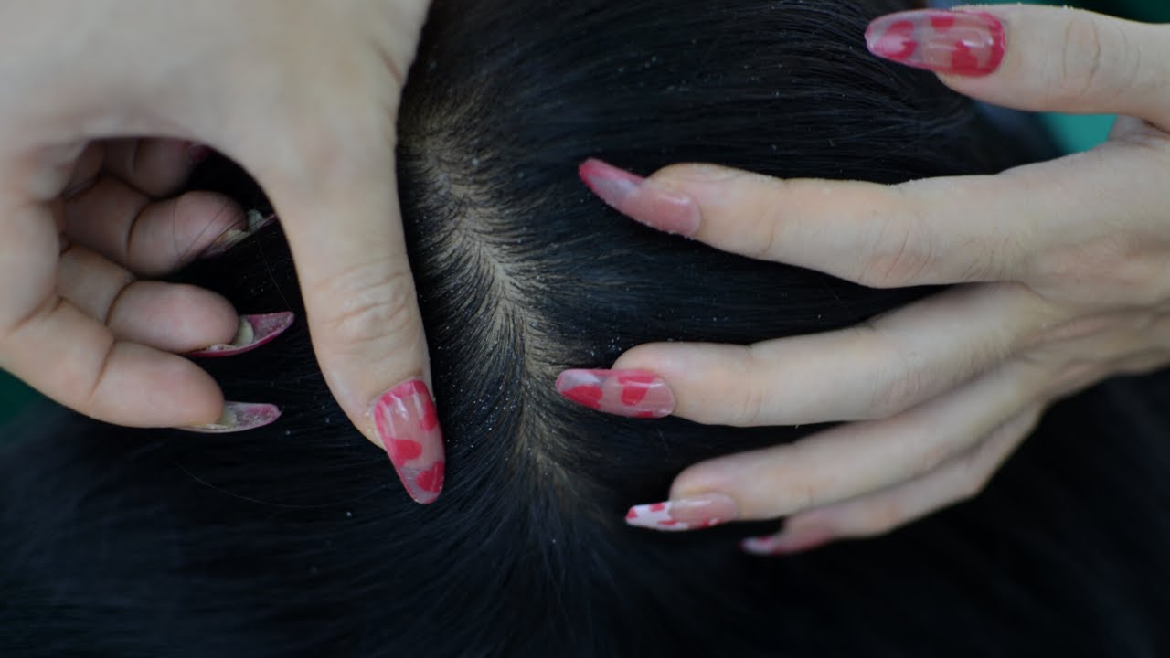 ASMR 1 Hour Scalp Scratching, Head Scratching With Long Nails Relaxing For Sleep ( No Talking )
