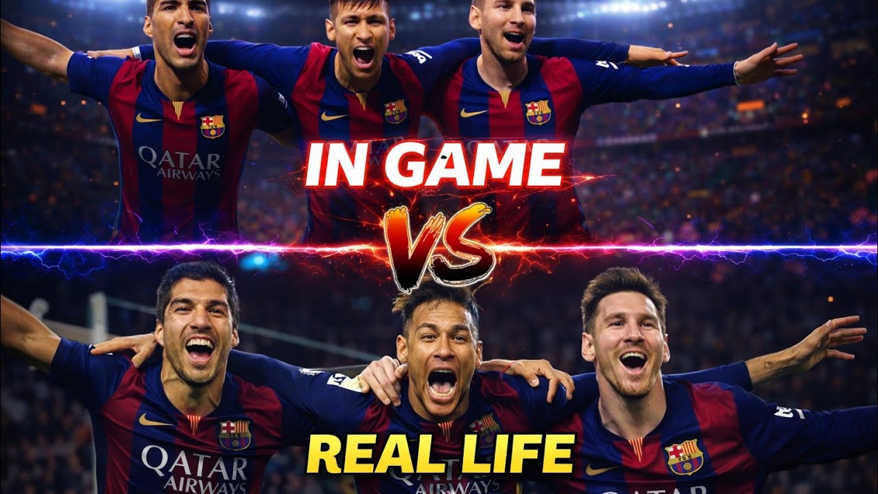 MSN TOP GOALS 🔥IN GAME vs REAL LIFE | Messi Neymar Suarez🤔