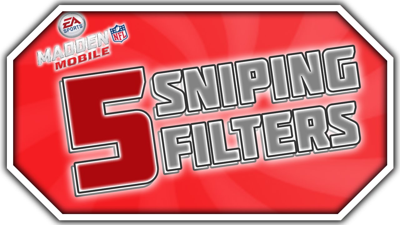 5 AWESOME SNIPING FILTERS!!! | Coin Making Guide!!! | Madden Mobile 17