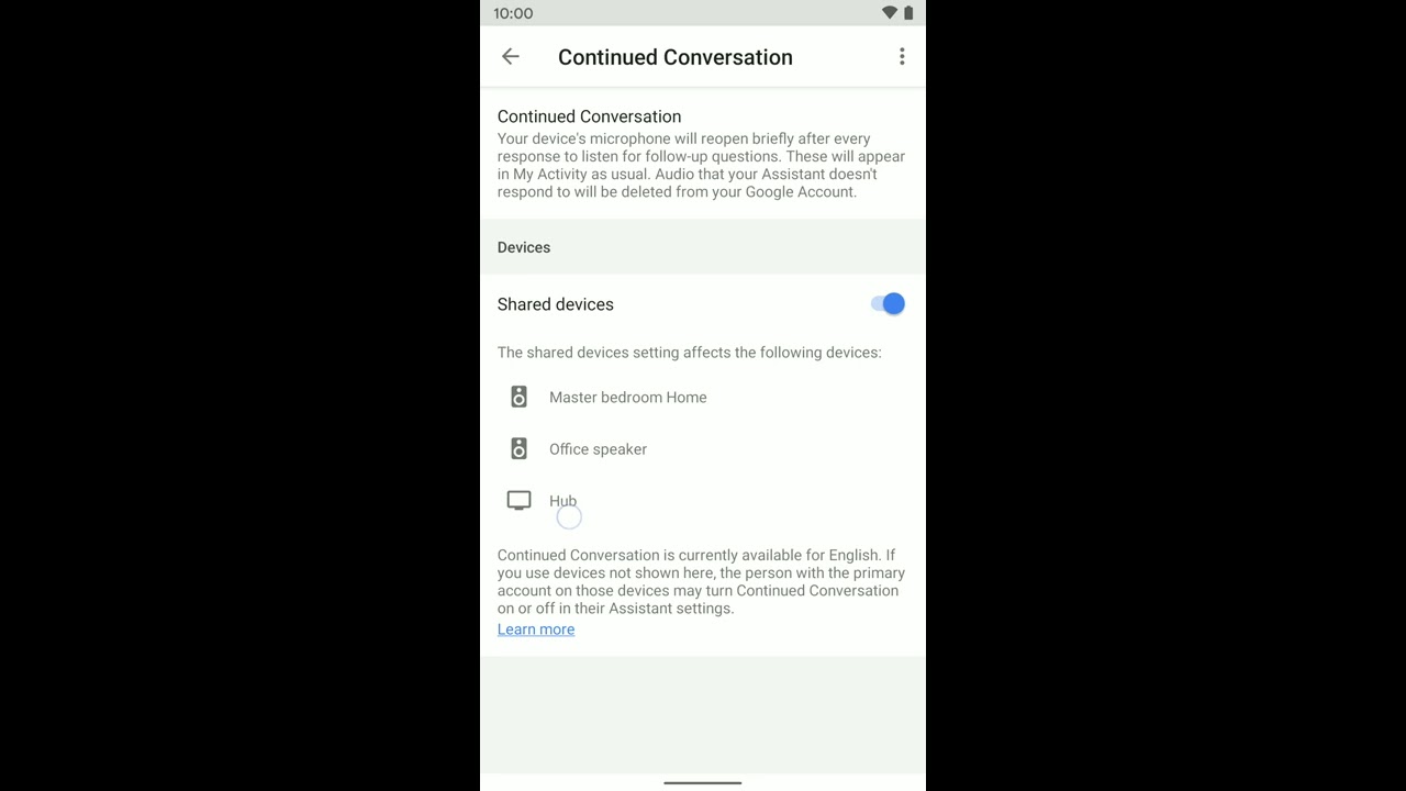 Home app: Continued Conversations