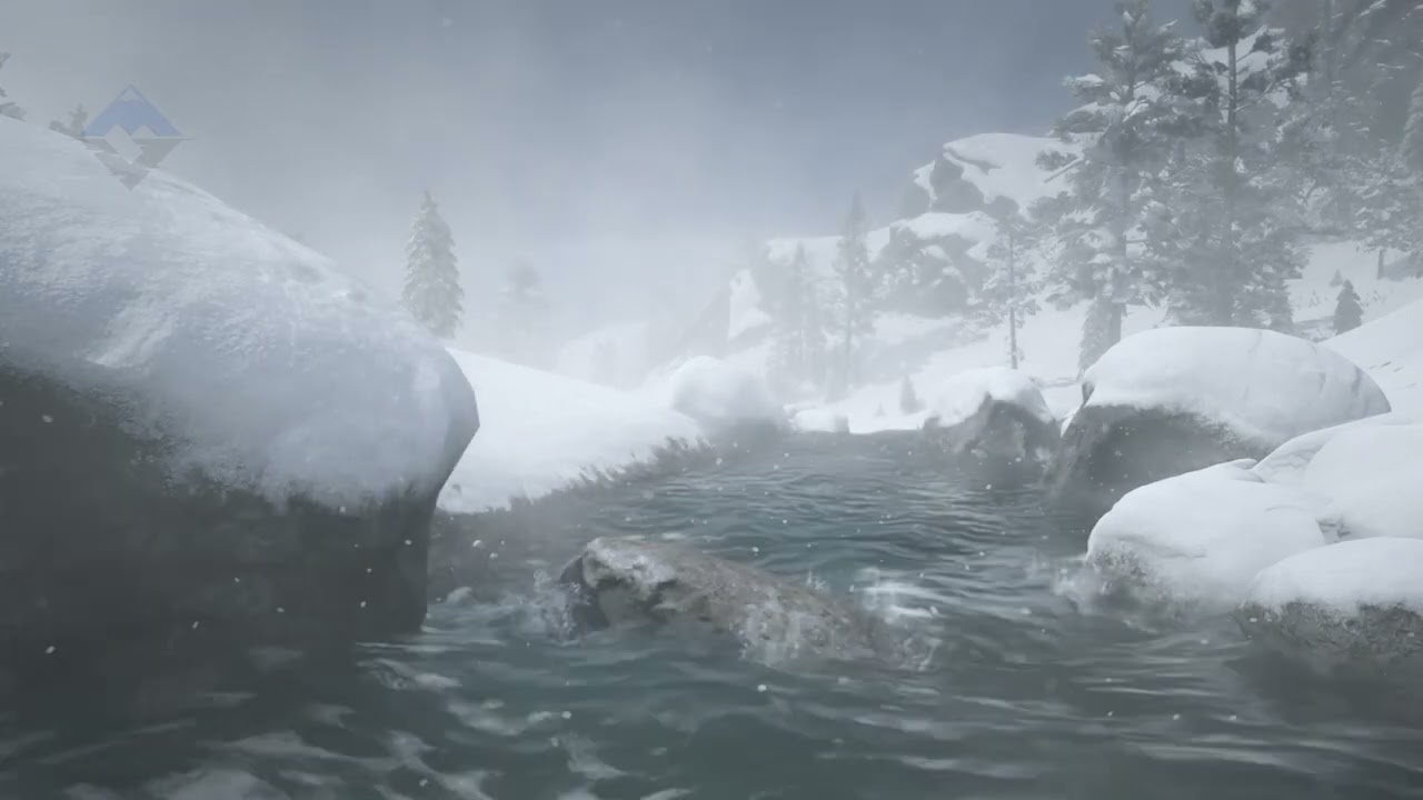 8H Relaxing River Flow in Red Dead Redemption 2 ❄️ | Snow, Birds & Nature ASMR Ambience