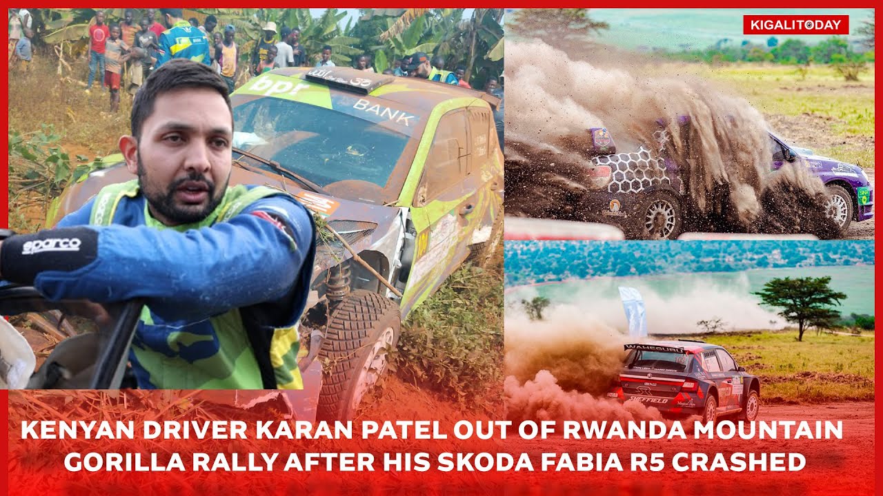 Kenyan driver Karan Patel out of Rwanda Mountain Gorilla Rally after his Skoda Fabia R5 crashed