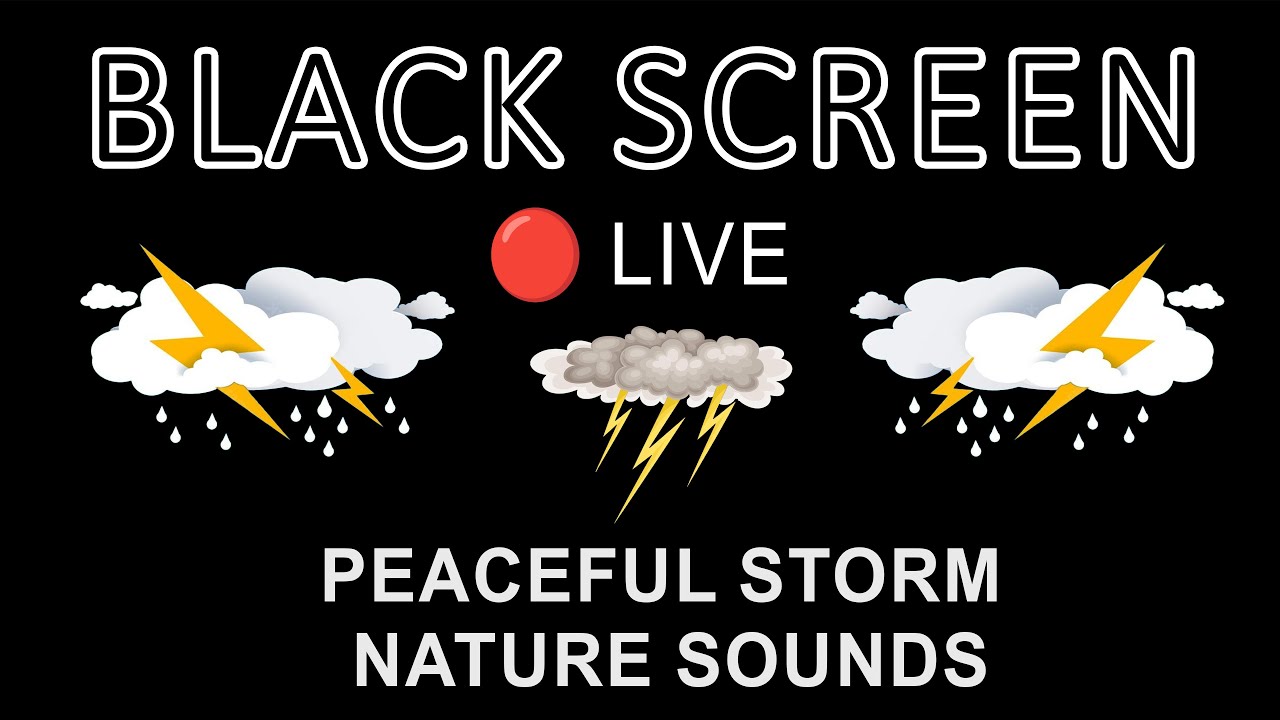 🌧️ 🔴 Rain and Thunder for Deep Sleep | BLACK SCREEN | Peaceful Storm Nature Sounds 🌙