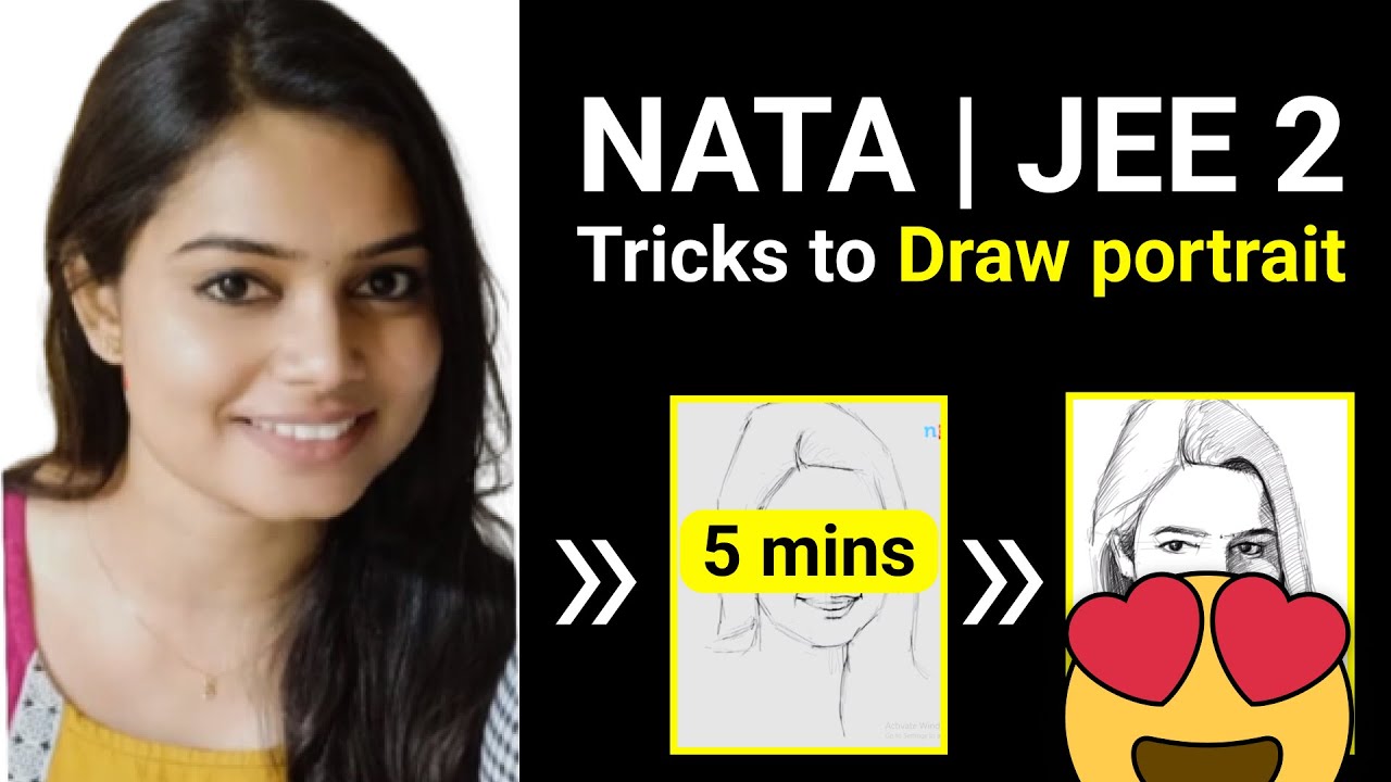 Draw a Portrait in 5 Minutes for NATA & JEE Paper 2 | Time Management Tips for Architecture Exams