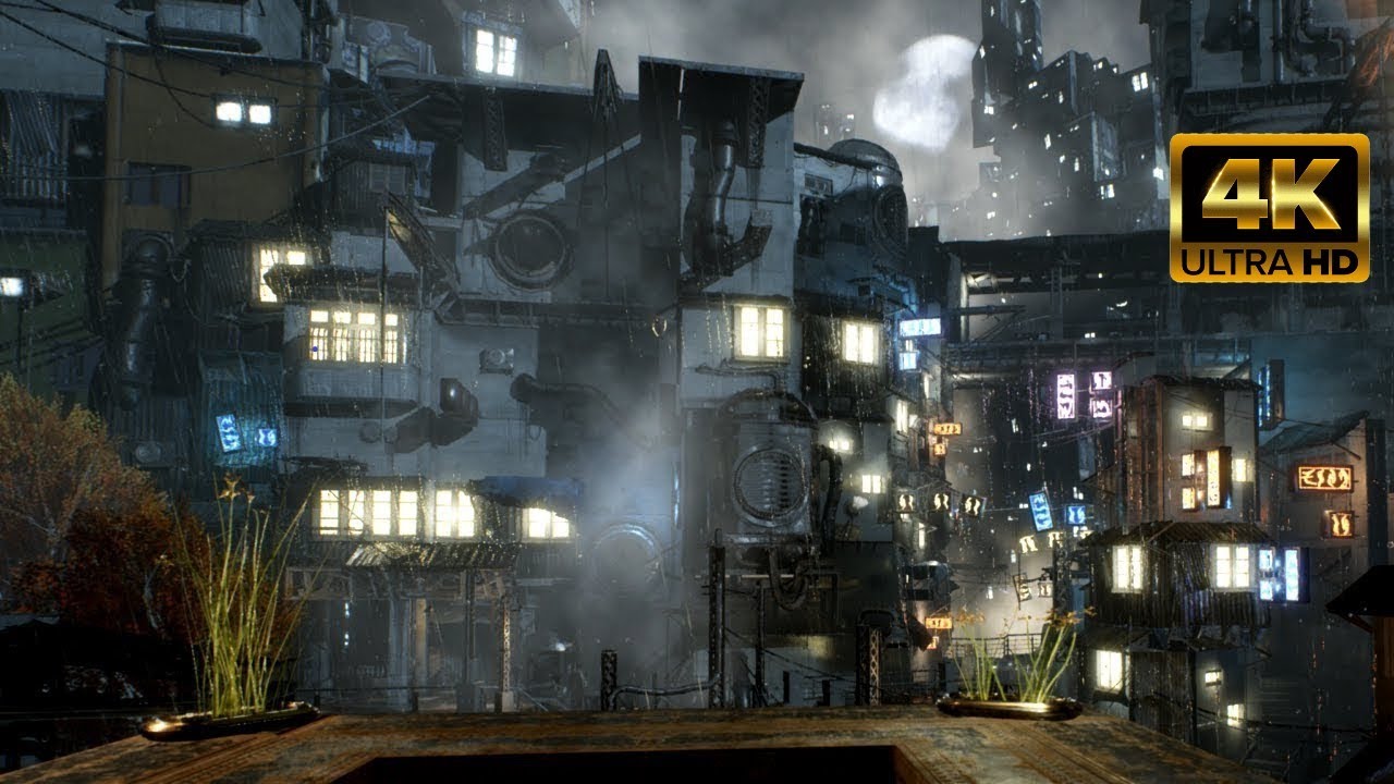 SteamPunk City - ASMR Rain Ambience 4K Screensaver