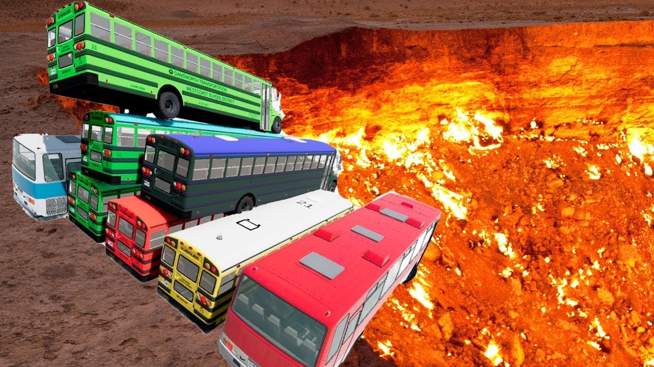 TOP BeamNG Drive &ndash; TOP 100 School Bus Crashes & Jumps | Crazy Bus Crash Videos