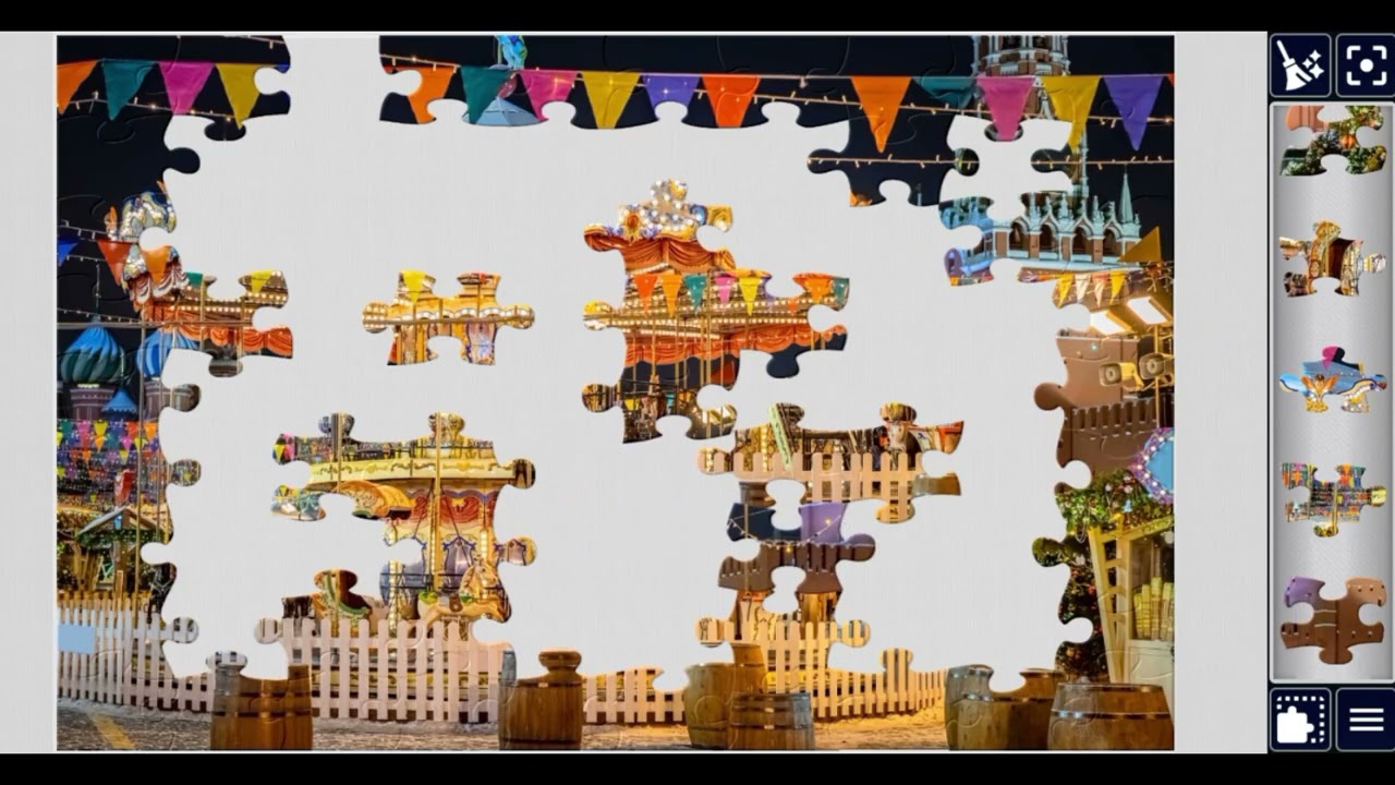 Nighttime Carnival Carousel😍//#beautiful gaming puzzle 🧩@jigsawworld1122