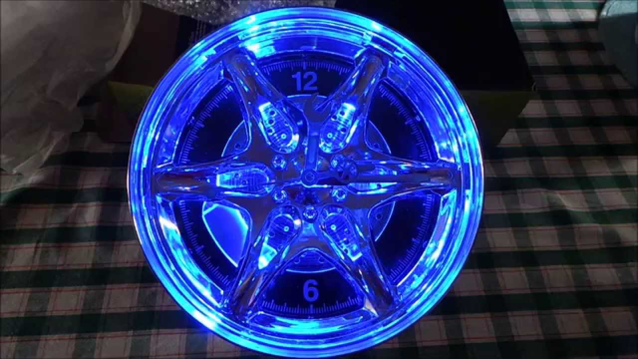 UNBOXING CUSTOM CAR NEON RIM WHEEL WALL CLOCK FROM AMAZON unboxing